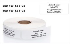 Personalized Roll Address Labels <br>New Larger Size (2 1/2 x 3/4)!