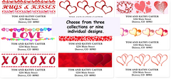 Deluxe Hearts & Hugs Sheet Labels