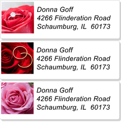 Small Love/Valentine Address Labels on Sheets