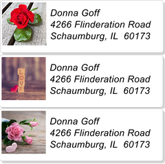Small Love/Valentine Address Labels on Sheets