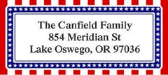 Americana Border Address Labels on Sheets