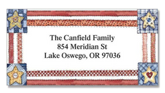 Americana Border Address Labels on Sheets