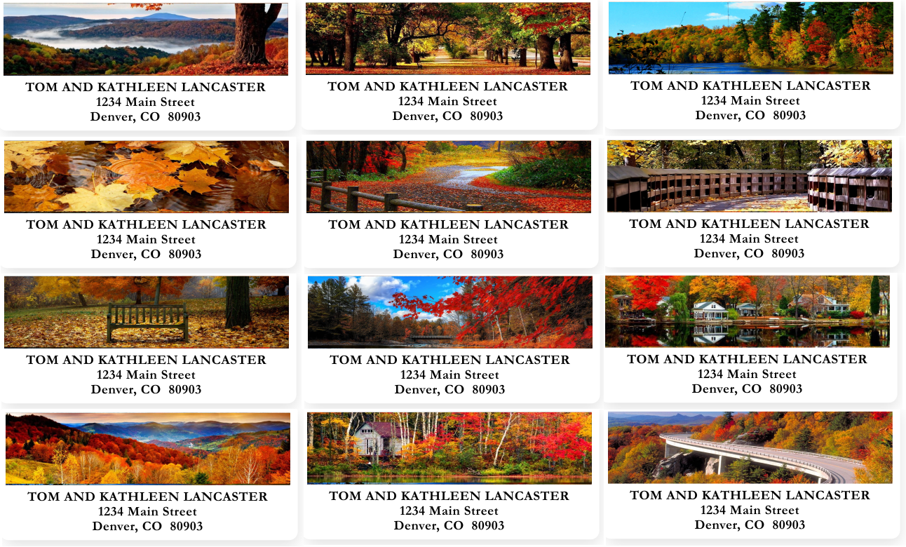 Fall Colors Sheets of Address Labels