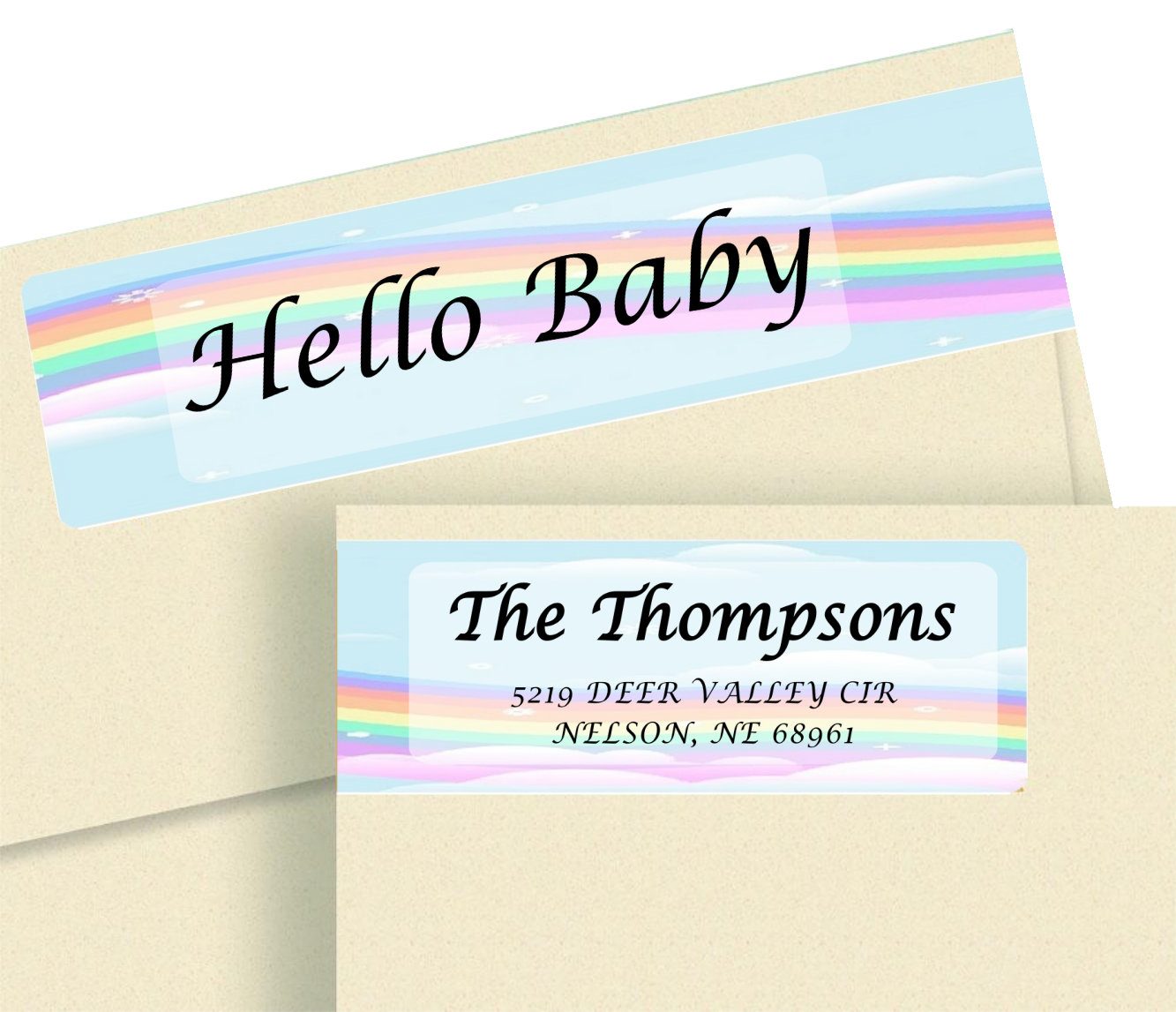 Baby Announcement Wrap Around Sheet Labels