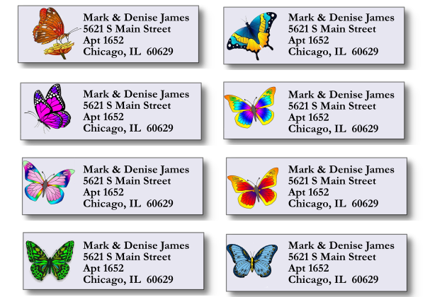 Brilliant Butterflies Address Label Sheets