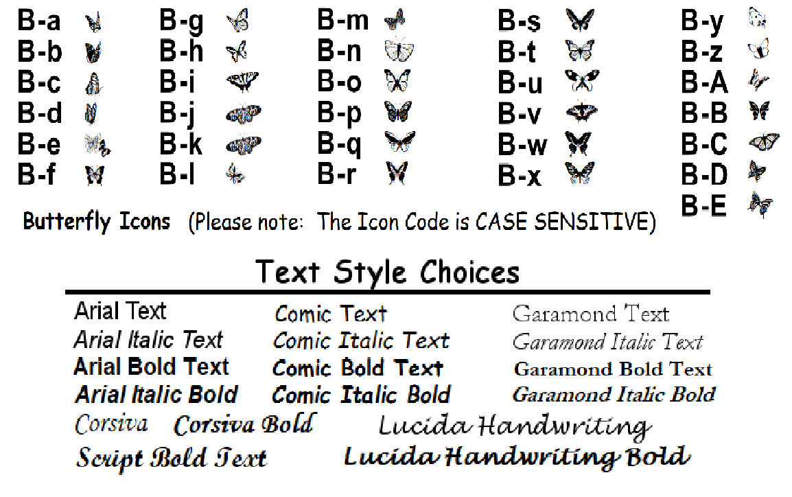 Butterfly Icon Address Labels on Sheets