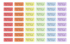 Sheet Labels - 1.25" x 0.5", Up to 4 Lines of Text