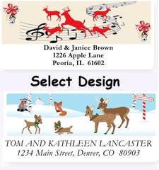 Christmas Address Labels on Sheets with Deer