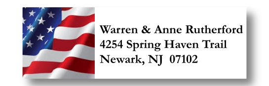 Classic American Flag Address Labels on Sheets