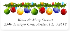 Christmas Ornaments Sheets of Address Labels