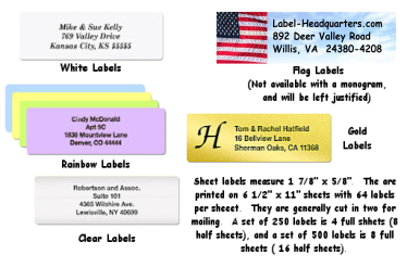 Personalized Address Label Sheets