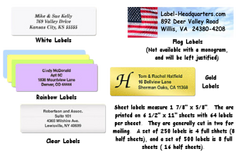 Personalized Address Label Sheets