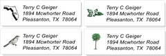 USA STATE:  Bird, Flower, Tree, and Outline Sheet Labels