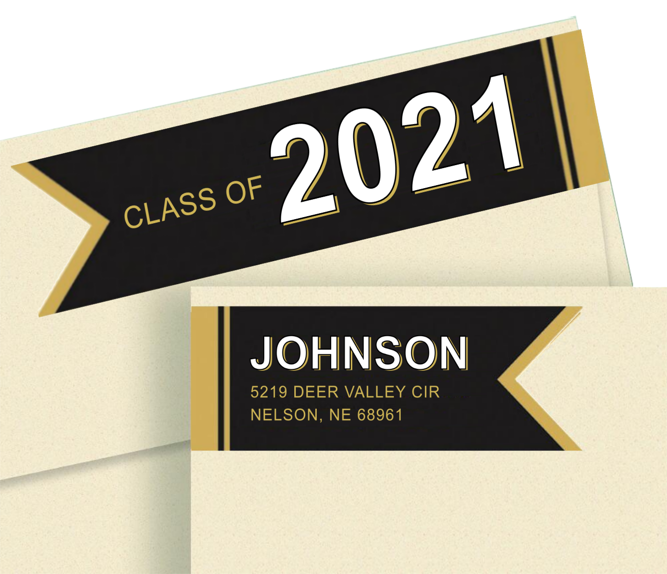 Graduation Wrap Around Diecut Sheet Labels