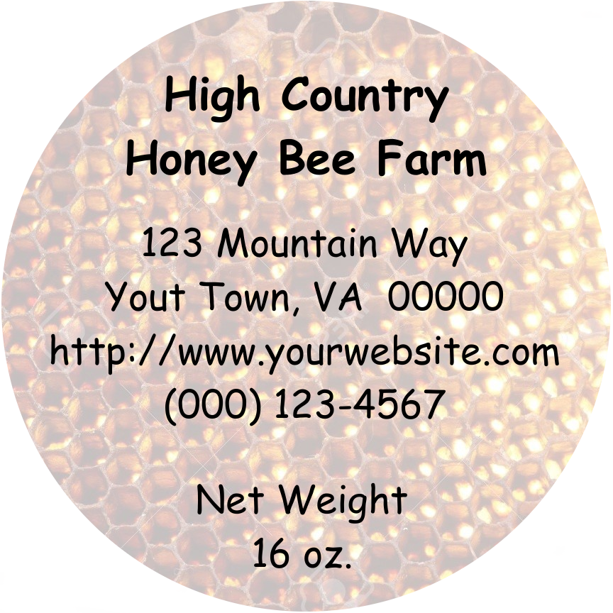 Honey/Maple Circle Sheet Labels