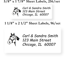 Horse Icon Address Labels on Sheets