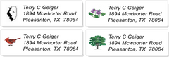 USA STATE:  Bird, Flower, Tree, and Outline Sheet Labels