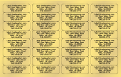 PR - Traditional Address Label Sheets  (approximately 1 7/8" x 5/8")