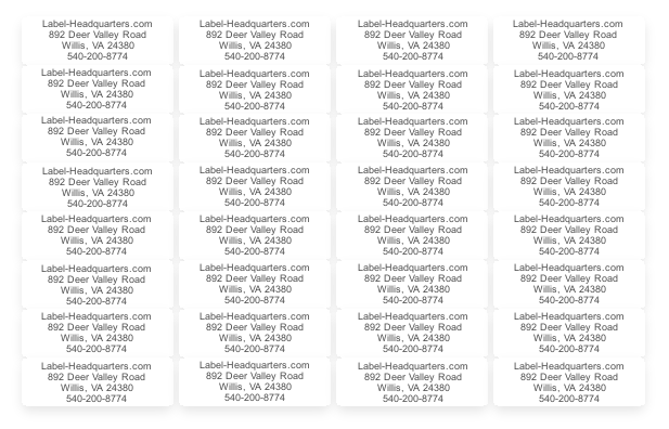 Traditional Address Label Sheets (approximately 1 7/8" x 5/8")