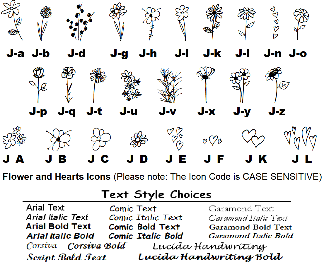 Flowers and Hearts Icon Address Labels on Sheets