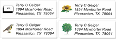 USA STATE:  Bird, Flower, Tree, and Outline Sheet Labels