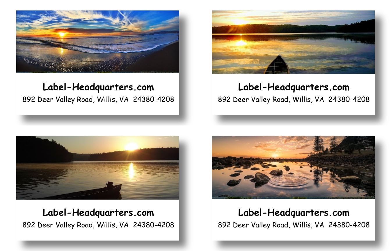 Lake Sunset Address Labels on Sheets