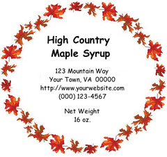 Honey/Maple Circle Sheet Labels