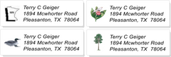 USA STATE:  Bird, Flower, Tree, and Outline Sheet Labels