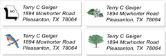 USA STATE:  Bird, Flower, Tree, and Outline Sheet Labels