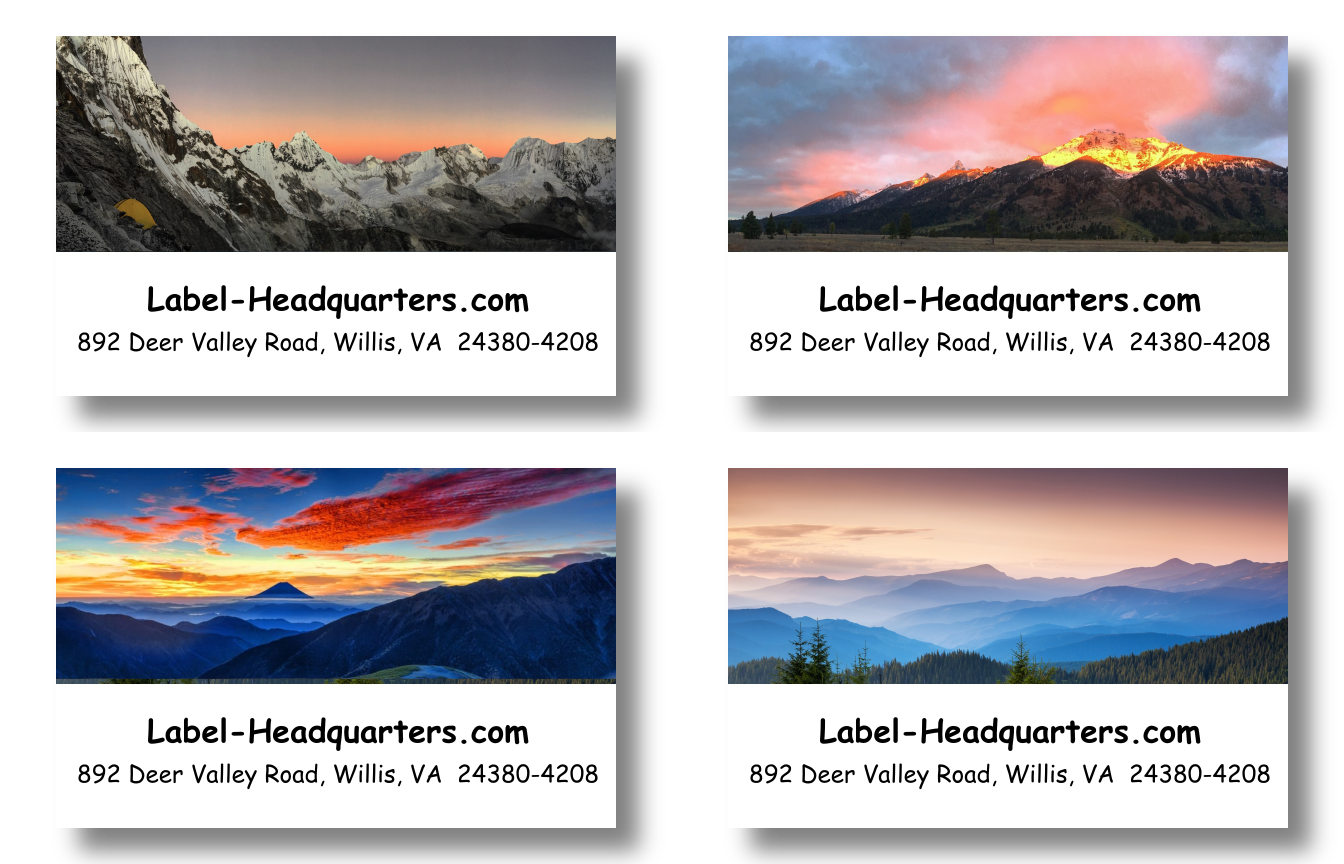 Mountain Sunset Address Labels on Sheets