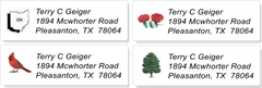 USA STATE:  Bird, Flower, Tree, and Outline Sheet Labels