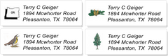 USA STATE:  Bird, Flower, Tree, and Outline Sheet Labels