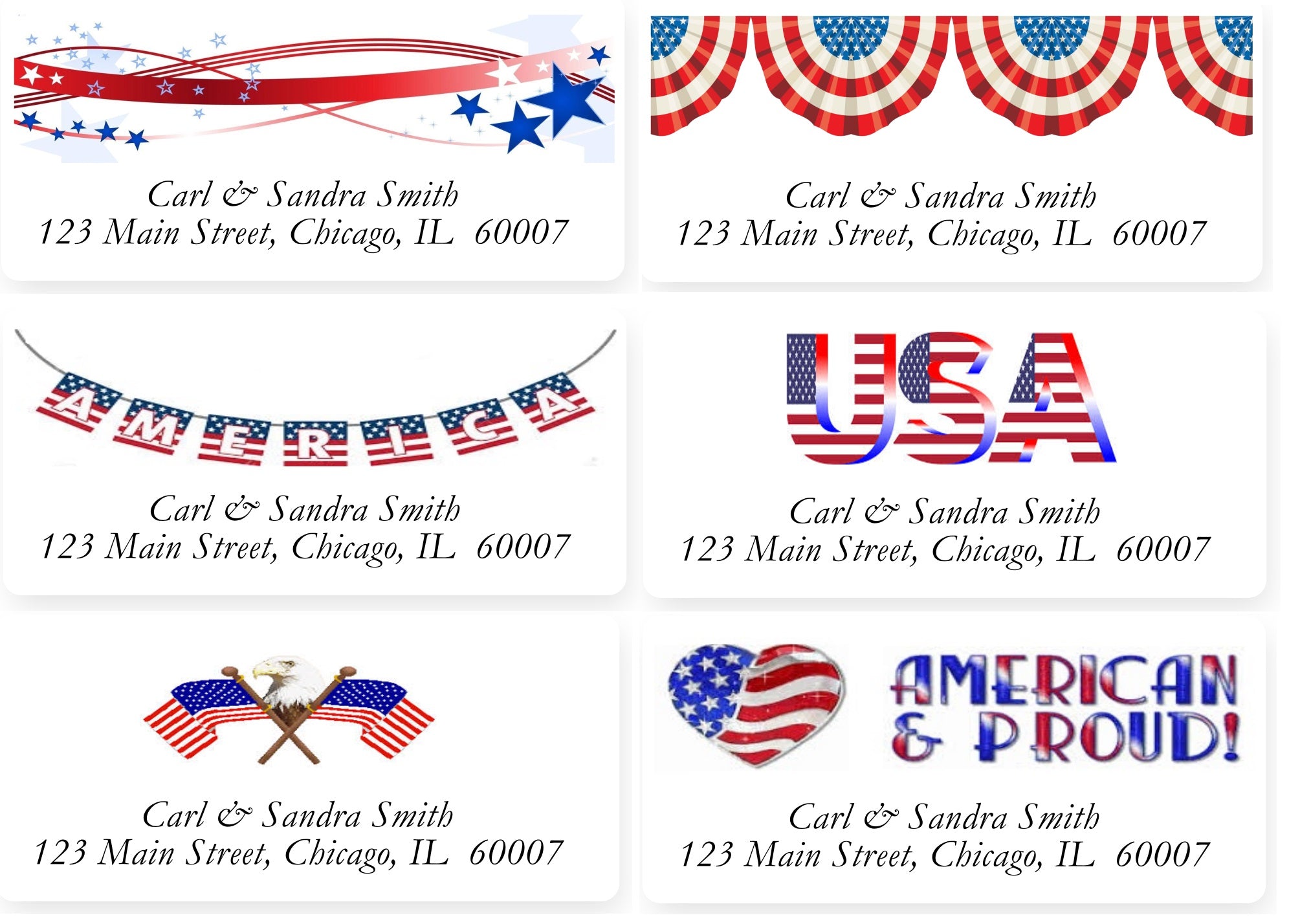 Patriotic Collection of Address Labels