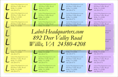 Traditional Address Label Sheets (approximately 1 7/8" x 5/8")