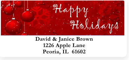 Christmas Greetings Address Labels on Sheets