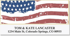 Stars and Stripes Patriotic Address Labels on Sheets