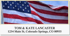 Stars and Stripes Patriotic Address Labels on Sheets