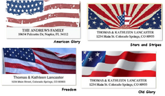 Stars and Stripes Patriotic Address Labels on Sheets