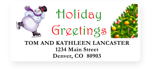 Cute Christmas Address Labels on Sheets
