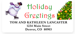 Christmas Greetings Address Labels on Sheets