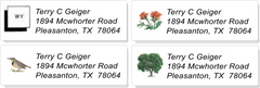 USA STATE:  Bird, Flower, Tree, and Outline Sheet Labels