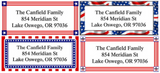 Americana Border Address Labels on Sheets