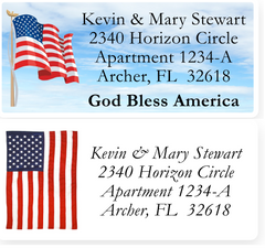 American Flag Labels on Sheets