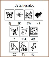 Personalize your labels with animal icons . . . butterfly, bear, unicorn.