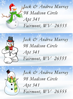 Snowy Winter Themed Address Label Sheets