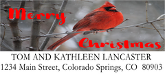 Bird Themed Christmas Address Labels on Sheets