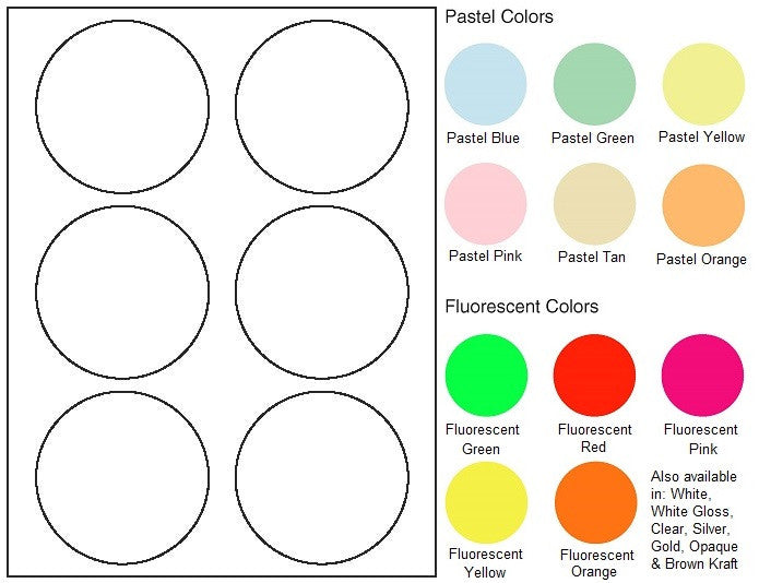 Round Sheet Label #145 - 3.33" - Blank Sheets