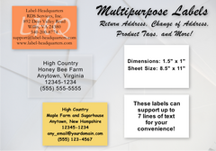 HM - Sheet Labels - 1.5" x 1.0", Up to 7 Lines of Text