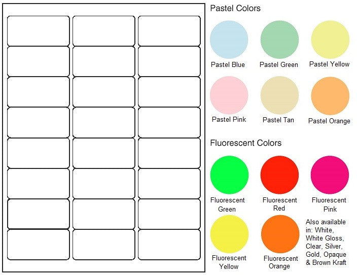 Multipurpose Sheet Label #240 - 2.625" x 1.25" - Blank Sheets