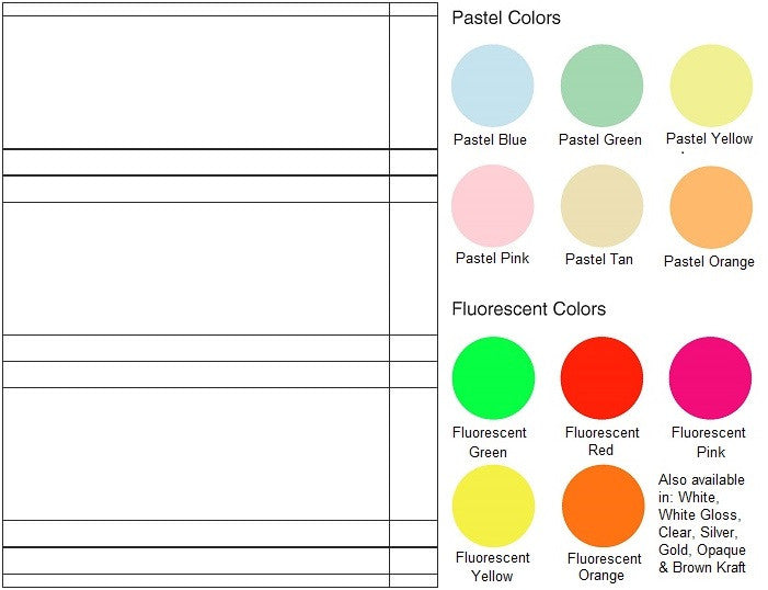 Legal Key Sheet Label #25 - Blank Sheets